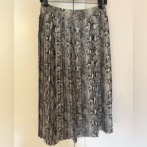 J Crew Pleated Snakeskin Midi Skirt